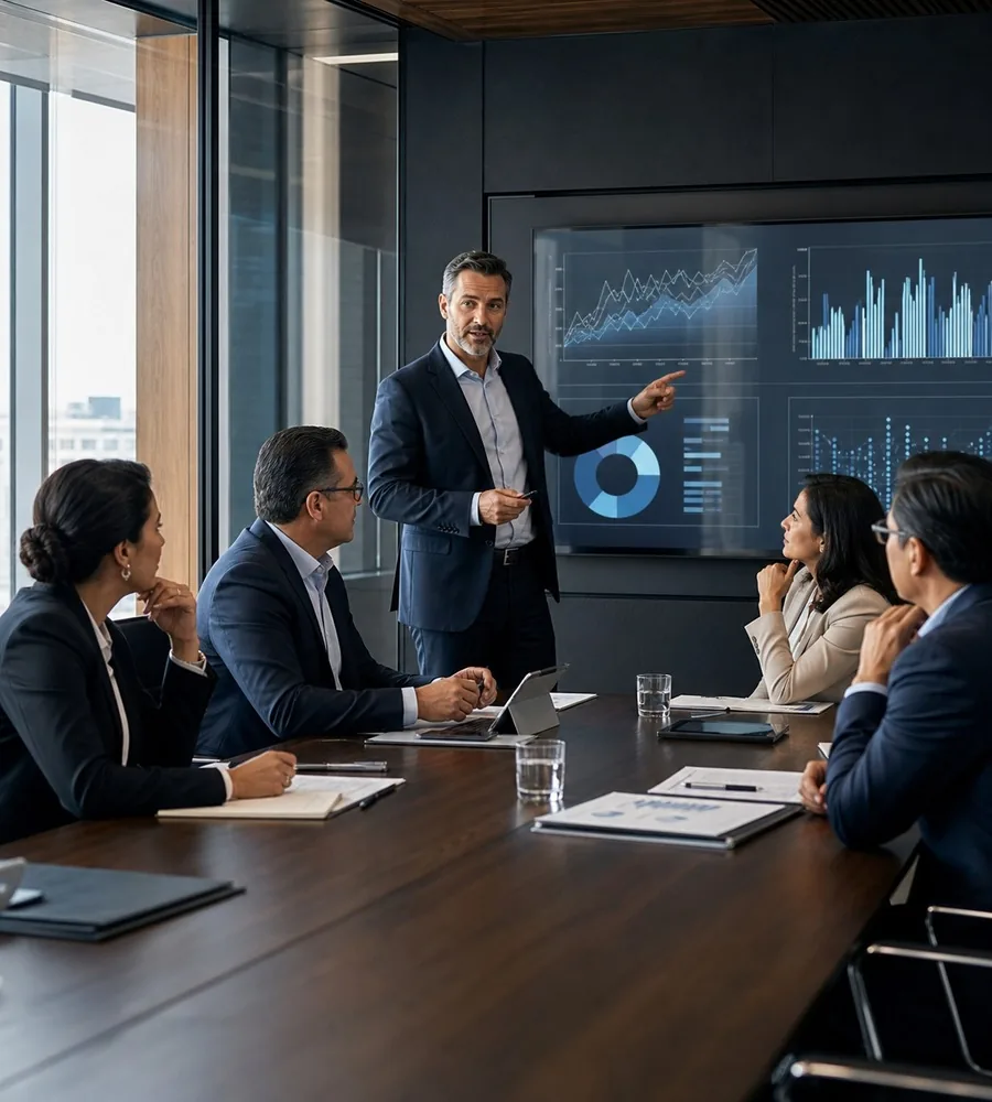 Executive advisory meeting for a large corporation
